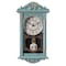 Quickway Imports Vintage Grandfather Wood- Looking Plastic Pendulum Wall Clock for Living, Kitchen, or Dining, Blue QI004145.BL - alternate 1